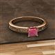 2 - Cael Classic 5.5 mm Princess Cut Rhodolite Garnet Solitaire Engagement Ring 