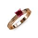 3 - Cael Classic 5.5 mm Princess Cut Rhodolite Garnet Solitaire Engagement Ring 