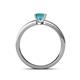 4 - Cael Classic 5.5 mm Princess Cut London Blue Topaz Solitaire Engagement Ring 