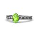 1 - Rachel Classic 7x5 mm Oval Shape Peridot Solitaire Engagement Ring 
