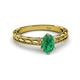 2 - Rachel Classic 7x5 mm Oval Shape Emerald Solitaire Engagement Ring 