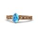 1 - Rachel Classic 7x5 mm Oval Shape Blue Topaz Solitaire Engagement Ring 