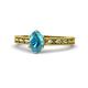 1 - Rachel Classic 7x5 mm Oval Shape London Blue Topaz Solitaire Engagement Ring 