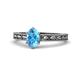 1 - Rachel Classic 7x5 mm Oval Shape Blue Topaz Solitaire Engagement Ring 
