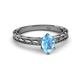 2 - Rachel Classic 7x5 mm Oval Shape Blue Topaz Solitaire Engagement Ring 