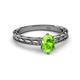 2 - Rachel Classic 7x5 mm Oval Shape Peridot Solitaire Engagement Ring 