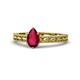 1 - Rachel Classic 7x5 mm Pear Shape Ruby Solitaire Engagement Ring 