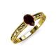 3 - Rachel Classic 7x5 mm Pear Shape Red Garnet Solitaire Engagement Ring 
