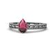 1 - Rachel Classic 7x5 mm Pear Shape Rhodolite Garnet Solitaire Engagement Ring 