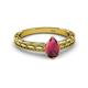 2 - Rachel Classic 7x5 mm Pear Shape Rhodolite Garnet Solitaire Engagement Ring 