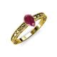 3 - Rachel Classic 7x5 mm Pear Shape Rhodolite Garnet Solitaire Engagement Ring 