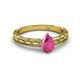 2 - Rachel Classic 7x5 mm Pear Shape Pink Sapphire Solitaire Engagement Ring 