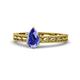 1 - Rachel Classic 7x5 mm Pear Shape Tanzanite Solitaire Engagement Ring 