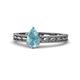 1 - Rachel Classic 7x5 mm Pear Shape Aquamarine Solitaire Engagement Ring 