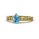 1 - Rachel Classic 7x5 mm Pear Shape Blue Topaz Solitaire Engagement Ring 