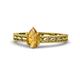 1 - Rachel Classic 7x5 mm Pear Shape Citrine Solitaire Engagement Ring 