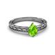 2 - Rachel Classic 7x5 mm Pear Shape Peridot Solitaire Engagement Ring 