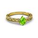 2 - Rachel Classic 7x5 mm Pear Shape Peridot Solitaire Engagement Ring 