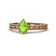 1 - Rachel Classic 7x5 mm Pear Shape Peridot Solitaire Engagement Ring 