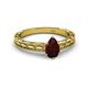 2 - Rachel Classic 7x5 mm Pear Shape Red Garnet Solitaire Engagement Ring 