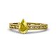 1 - Rachel Classic 7x5 mm Pear Shape Yellow Sapphire Solitaire Engagement Ring 