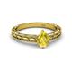 2 - Rachel Classic 7x5 mm Pear Shape Yellow Sapphire Solitaire Engagement Ring 