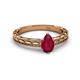 2 - Rachel Classic 7x5 mm Pear Shape Ruby Solitaire Engagement Ring 
