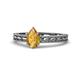 1 - Rachel Classic 7x5 mm Pear Shape Citrine Solitaire Engagement Ring 