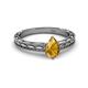2 - Rachel Classic 7x5 mm Pear Shape Citrine Solitaire Engagement Ring 
