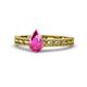 1 - Rachel Classic 7x5 mm Pear Shape Pink Sapphire Solitaire Engagement Ring 