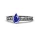 1 - Rachel Classic 7x5 mm Pear Shape Tanzanite Solitaire Engagement Ring 
