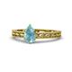 1 - Rachel Classic 7x5 mm Pear Shape Aquamarine Solitaire Engagement Ring 