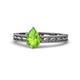1 - Rachel Classic 7x5 mm Pear Shape Peridot Solitaire Engagement Ring 
