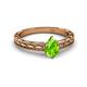 2 - Rachel Classic 7x5 mm Pear Shape Peridot Solitaire Engagement Ring 