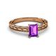 2 - Rachel Classic 7x5 mm Emerald Shape Amethyst Solitaire Engagement Ring 