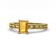1 - Rachel Classic 7x5 mm Emerald Shape Citrine Solitaire Engagement Ring 