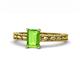 1 - Rachel Classic 7x5 mm Emerald Shape Peridot Solitaire Engagement Ring 