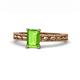 1 - Rachel Classic 7x5 mm Emerald Shape Peridot Solitaire Engagement Ring 