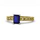 1 - Rachel Classic 7x5 mm Emerald Shape Blue Sapphire Solitaire Engagement Ring 