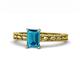 1 - Rachel Classic 7x5 mm Emerald Shape London Blue Topaz Solitaire Engagement Ring 