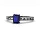 1 - Rachel Classic 7x5 mm Emerald Shape Blue Sapphire Solitaire Engagement Ring 