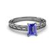 2 - Rachel Classic 7x5 mm Emerald Shape Tanzanite Solitaire Engagement Ring 