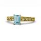 1 - Rachel Classic 7x5 mm Emerald Shape Aquamarine Solitaire Engagement Ring 