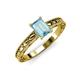 3 - Rachel Classic 7x5 mm Emerald Shape Aquamarine Solitaire Engagement Ring 