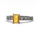 1 - Rachel Classic 7x5 mm Emerald Shape Citrine Solitaire Engagement Ring 