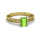 2 - Rachel Classic 7x5 mm Emerald Shape Peridot Solitaire Engagement Ring 