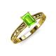 3 - Rachel Classic 7x5 mm Emerald Shape Peridot Solitaire Engagement Ring 
