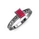 3 - Rachel Classic 7x5 mm Emerald Shape Ruby Solitaire Engagement Ring 