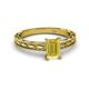 2 - Rachel Classic 7x5 mm Emerald Shape Yellow Sapphire Solitaire Engagement Ring 