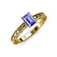 3 - Rachel Classic 7x5 mm Emerald Shape Tanzanite Solitaire Engagement Ring 